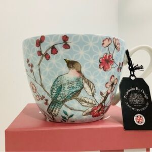 Portobello by Design,  Floral Bird Bone China Mug , Designed in England